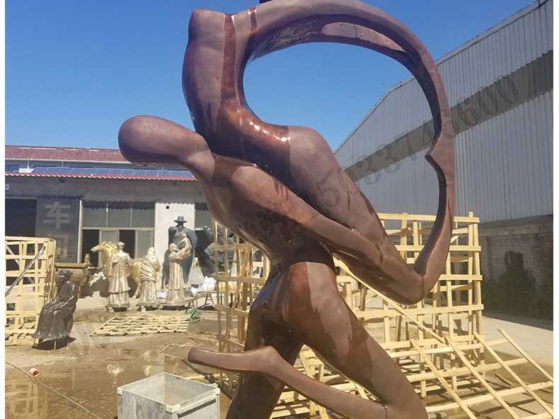 銅舞蹈人物雕塑，跳舞人物銅雕塑，純銅抽象雕塑