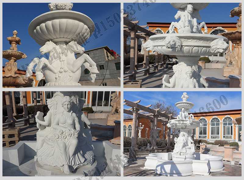 大理石噴泉，歐式人物動物噴泉，室外景觀噴泉定制